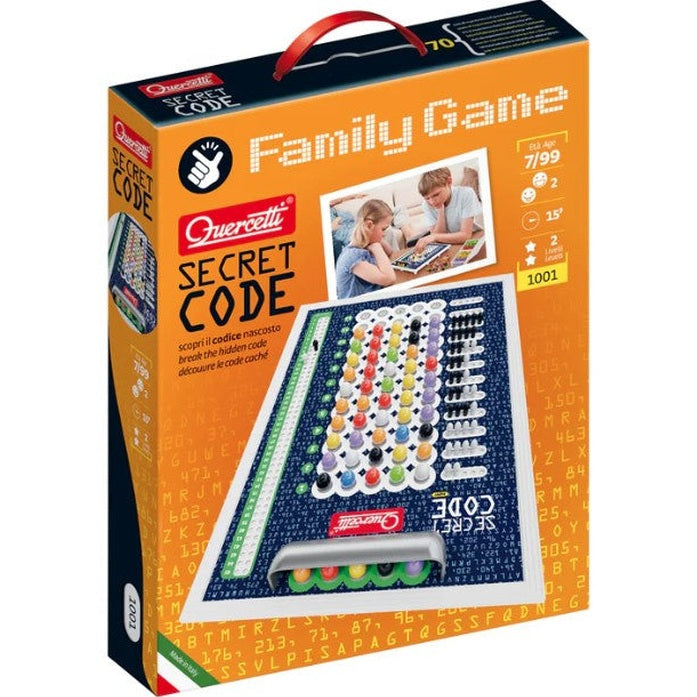Box of the Quercetti Secret Code Family Game.